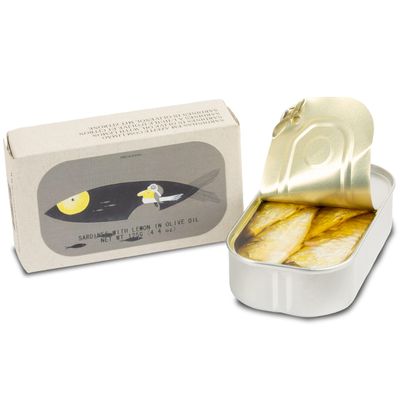 Canned Sardines with Lemon and Olive Oil by Jose Gourmet, Wild Caught Portuguese Sardines, Canned Fish in Olive Oil, Omega 3, Fair Trade, 125g Can