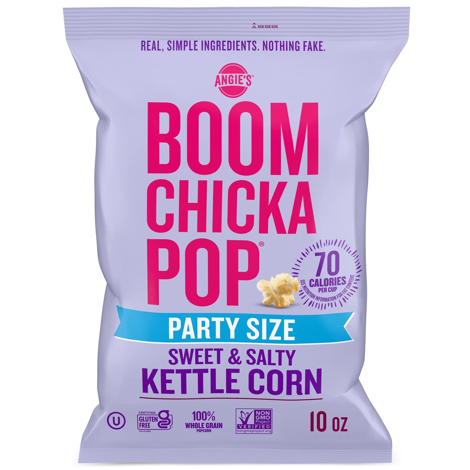 Angie&#39;s BOOMCHICKAPOP Sweet and Salty Kettle Corn Popcorn, Gluten Free, Party Size 10 oz.