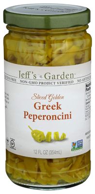 JEFFS NATURALS Sliced Golden Greek Peperoncini, 12 FZ