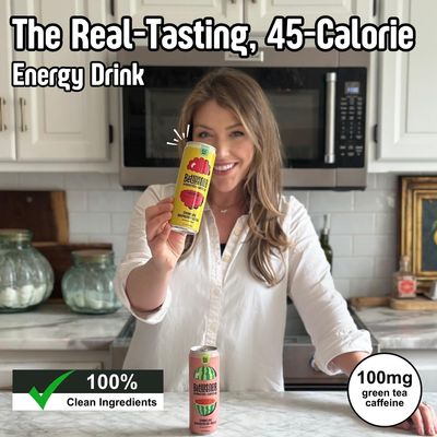 Betweener Sparkling Energy, Sparkling Water w/Real Juice &amp; 100mg Caffeine, Light &amp; Refreshing, L-Theanine for Focus, Vitamins B+C - Low Sugar - 45 Cals - Variety Pack (12 Pack)