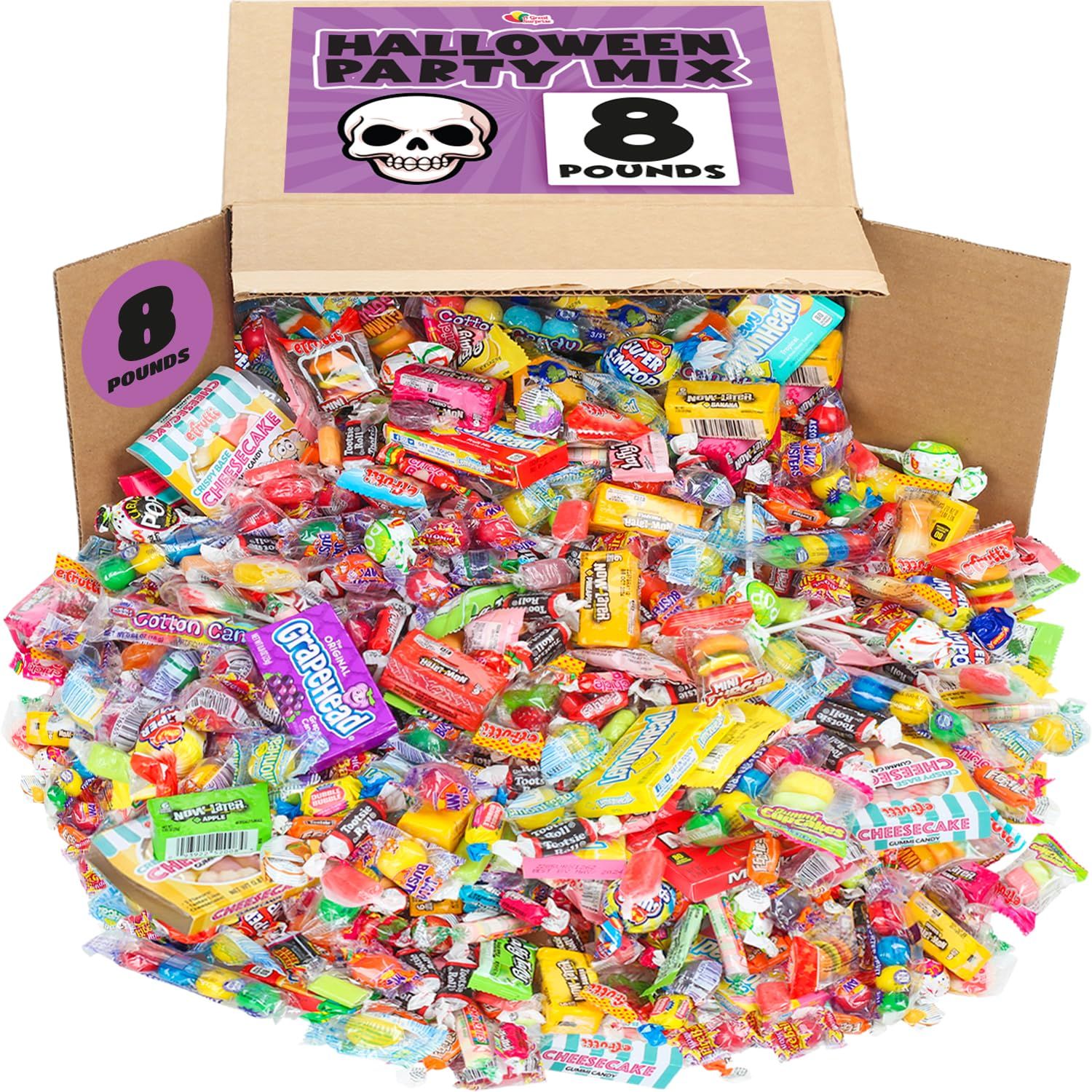 Big Bulk Candy - 8 Pounds - Parade Individually Wrapped Candies - Big Bulk Candies - Piata Filler Stuffers - Assorted Variety Candy for Offices, Schools, Candy Party Favors, Claw Machines, Carnivals