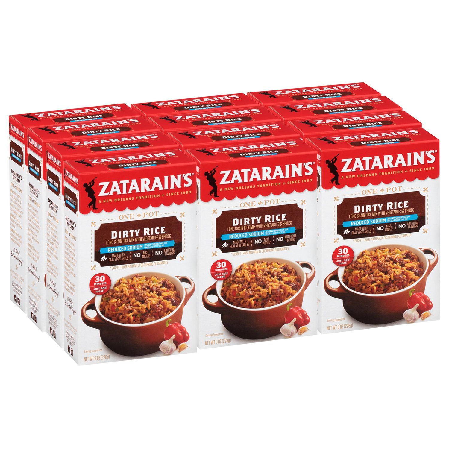 Zatarain&#39;s Reduced Sodium Dirty Rice, 8 oz (Pack of 12)