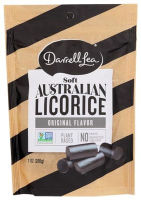 Darrell Lea Soft Australian Licorice Original Black Flavor 7 Ounce Bag 8Pack  NonGMO No Palm Oil Plant Based No High Fructose Corn Syrup  Soft  Chewy Licorice Candy Made in Australia