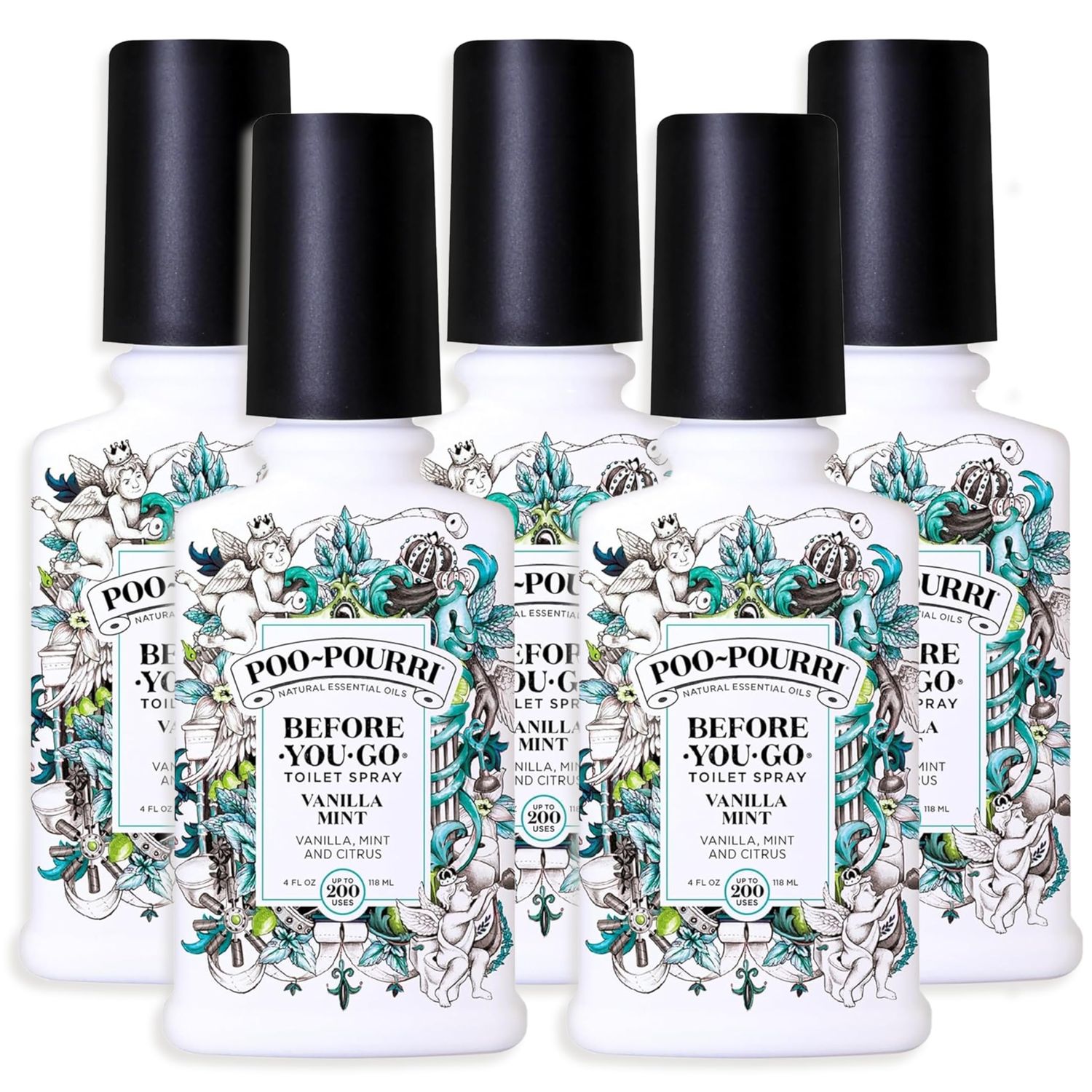 Poo-Pourri Vanilla Mint 4 Ounce - 5 Pack