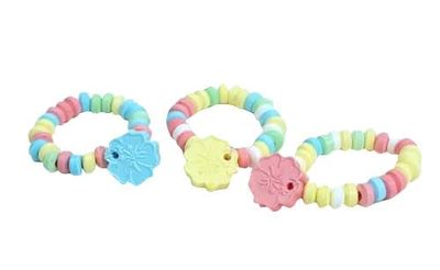 Candy Flowers - 24 Hibiscus Flower Shaped Candy Bracelets Individually Wrapped Bulk - Great for Spring Easter Party Favors - Easter Basket Stuffers - Easter Egg Fillers - Egg Hunt - Luau Party