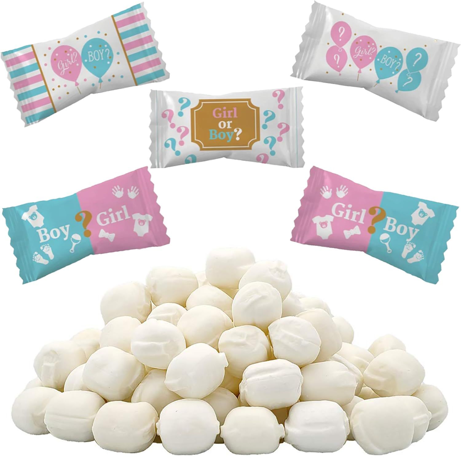 The Dreidel Company Gender Reveal Buttermints, Mint Candies, After Dinner Mints, Butter Mint Candy, Fat-Free, Individually Wrapped (55 Pieces)