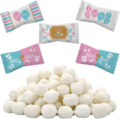 The Dreidel Company Gender Reveal Buttermints, Mint Candies, After Dinner Mints, Butter Mint Candy, Fat-Free, Individually Wrapped (55 Pieces)