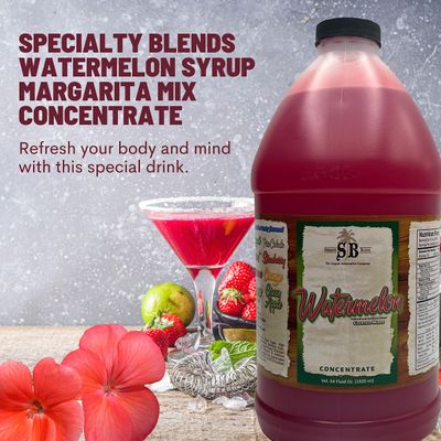 Worldwide Nutrition Bundle: Specialty Blends Cola Flavored Syrup Cocktail Mixer Concentrate, Made with Organic Watermelon 1/2 Gallon Drink Mix (Pack of 1) & Multi Purpose Key Chain