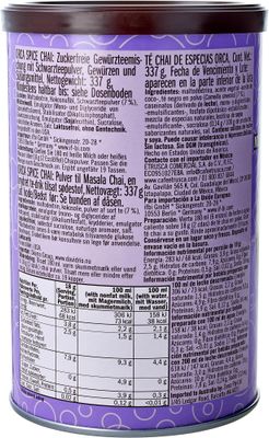David Rio Orca Spice Reduced Calorie Chai Mix, Sugar-Free, Just Add Milk or Water, 11.9 oz Canister (Pack of 1)