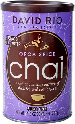 David Rio Orca Spice Reduced Calorie Chai Mix, Sugar-Free, Just Add Milk or Water, 11.9 oz Canister (Pack of 1)