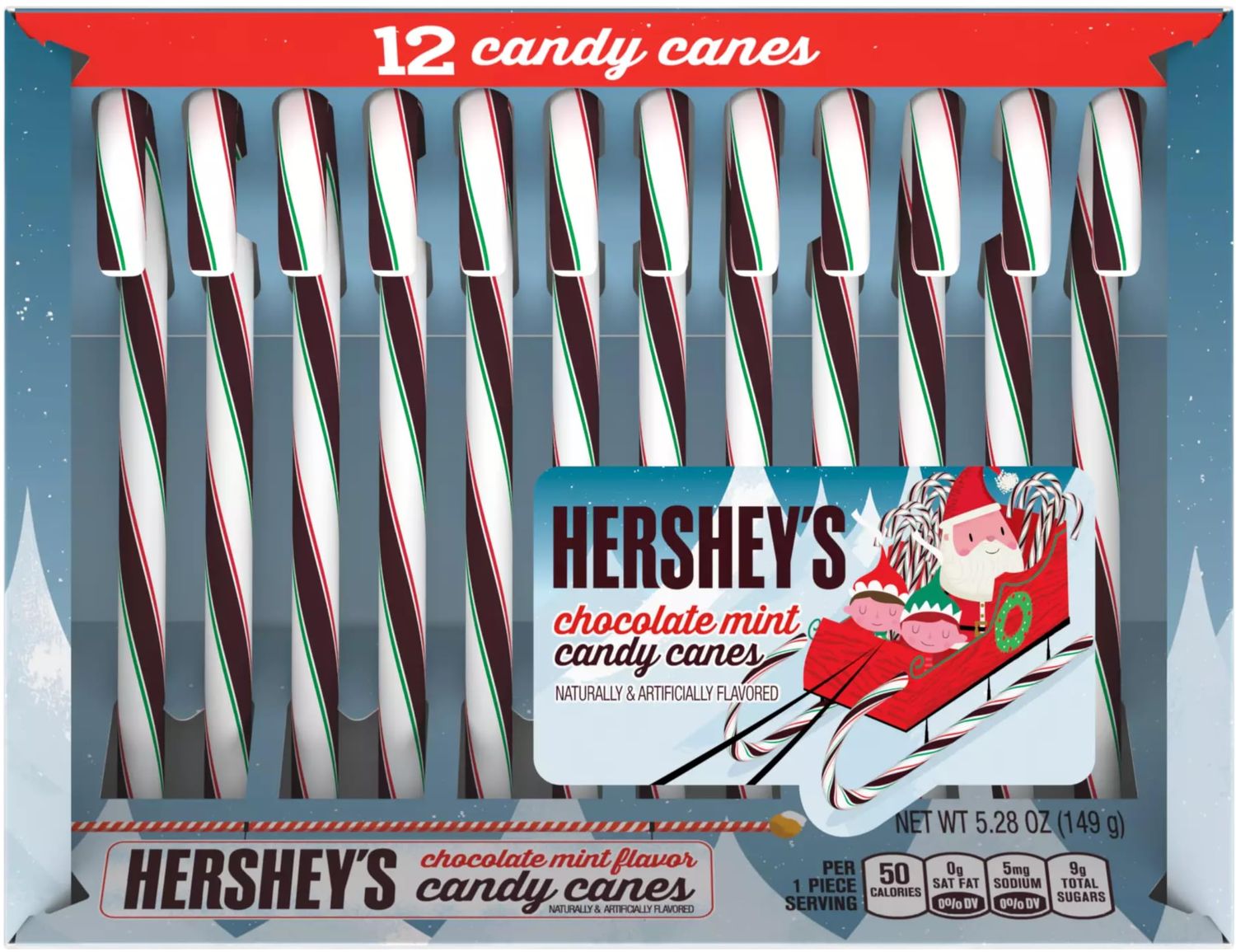 Hershey&#39;s Candy Canes - Chocolate Mint - 12 Count