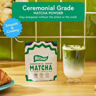 Matchabar Matcha Powder (30g) - Ceremonial Grade Authentic Japanese Matcha Green Tea Powder - Matcha Green Tea Powder Harvested in Japan - Matcha Tea Powder Latte - Zero Sugar, Vegan &amp; 0 Calories