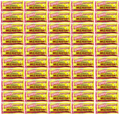Crait Mike&#39;s Amazing Deli Mustard Packets 50 Pack Mustard Packets, Condiment Packets Bulk, Individually Wrapped Condiments, Deli Mustard Packets