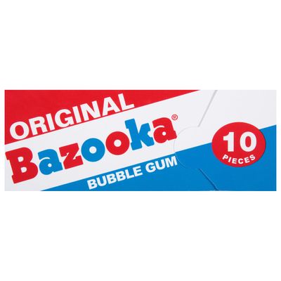 Bazooka Bubble Gum Individually Wrapped Pink Chewing Gum in Original Flavor - 10 Piece Mini-Wallet Packs (Pack of 12) - Fun Holiday Stocking Stuffers - Festive Christmas Candy Gift For Kids