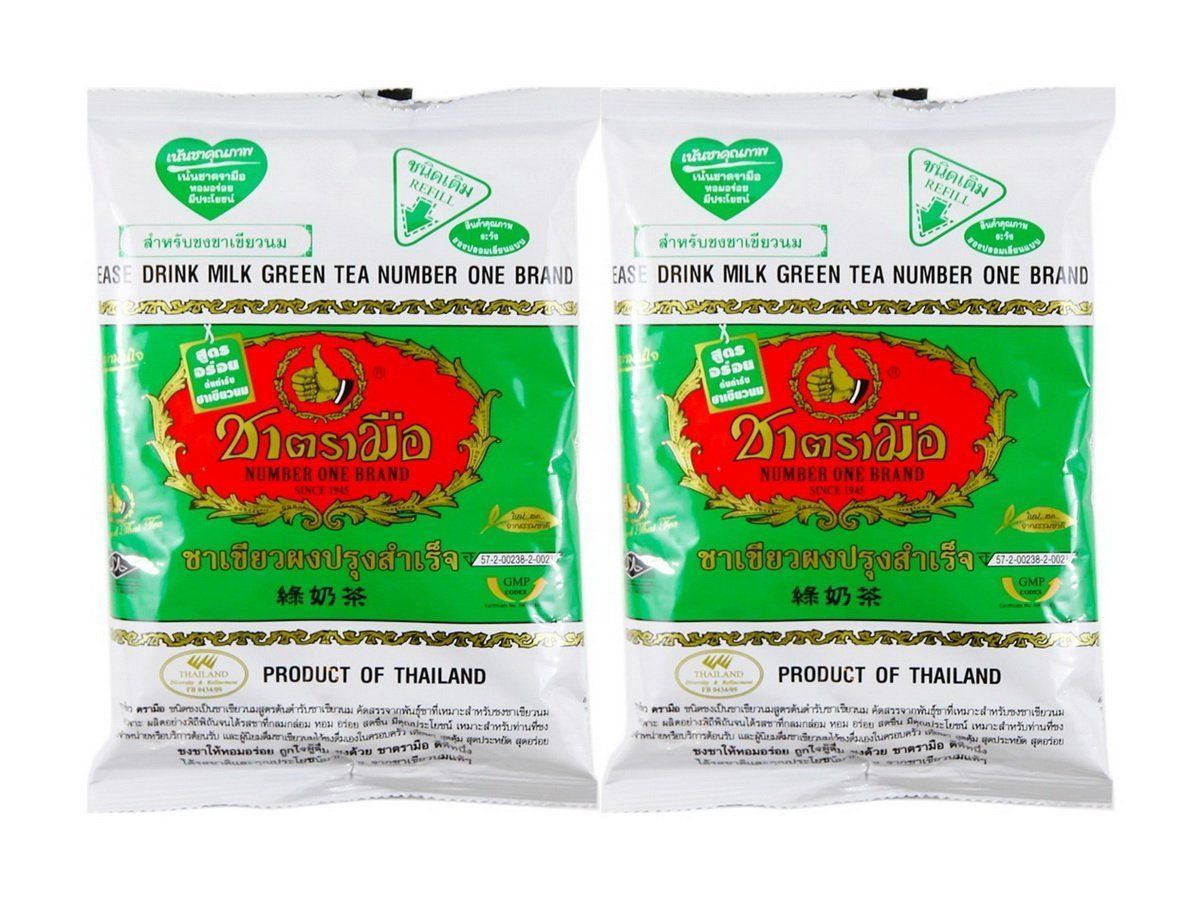 Drink Milk Green Tea (Refill) Number One Brand From Thailand (200g/pk) X 2 Packs