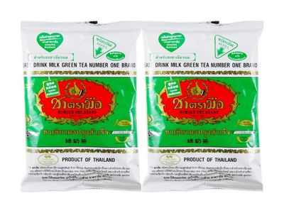 Drink Milk Green Tea (Refill) Number One Brand From Thailand (200g/pk) X 2 Packs