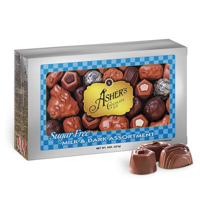 Asher&#39;s Sugar Free Chocolate Candy Assortment - Kosher, Keto, Milk &amp; Dark Chocolates (15 pieces, 8 oz.)