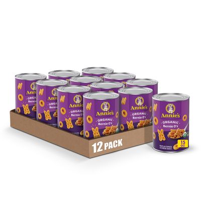 Annie&#39;s Organic Bernie O&#39;s, Canned Pasta in Tomato &amp; Cheese Sauce, 15 oz. (Pack of 12)