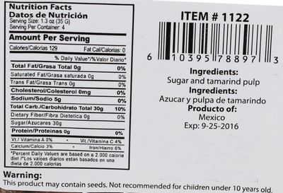 Tamarind Balls Tamarindo 100% natural. 8 oz
