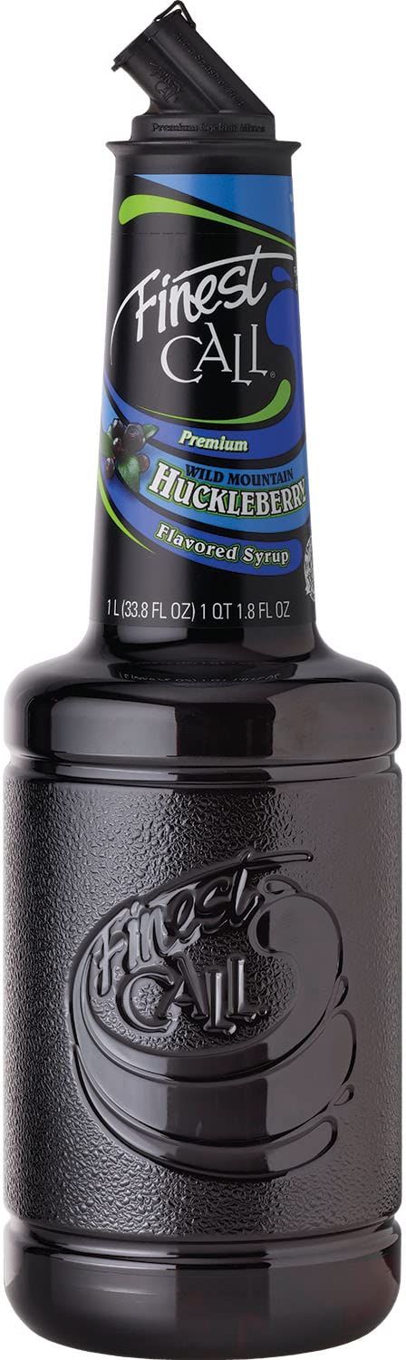 Finest Call Premium Huckleberry Syrup Drink Mix, 1 Liter Bottle (33.8 Fl Oz), Individually Boxed