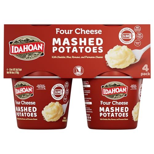 Idahoan Four Cheese Instant Mashed Potatoes 1.5 oz Cup, (24 count)
