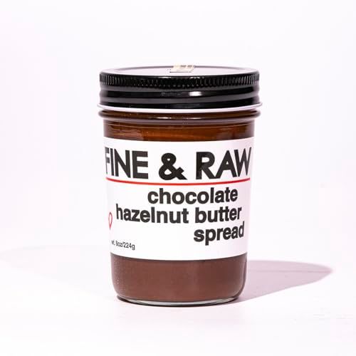 Fine &amp; Raw Chocolate Hazelnut Butter Spread 8 Ounce - Clean Ingredients, Vegan, and Organic Chocolate Hazelnut Spread, Healthy Chocolate Hazelnut Spread (Chocolate Hazelnut)
