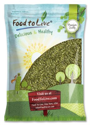 Food to Live - Raw Pepitas, 8 Pounds Non-GMO Verified, Pumpkin Seed Kernels, Unsalted, No Shell, Vegan, Kosher, Keto, Bulk. Wholesome Snack. High in Protein, Essential Fatty Acids.