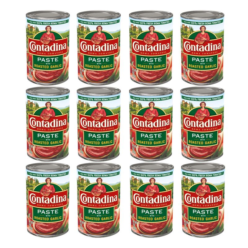 Contadina Tomato Paste with Roasted Garlic, 6 oz (Pack of 12)
