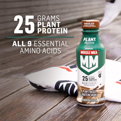 Muscle Milk Plant Based Protein Shake, Vanilla Caramel, 11.16 Fl Oz (Pack of 12)