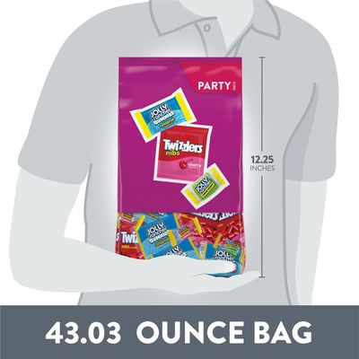 JOLLY RANCHER and TWIZZLERS Assorted Fruit Flavored Candy Party Pack, 43.03 oz