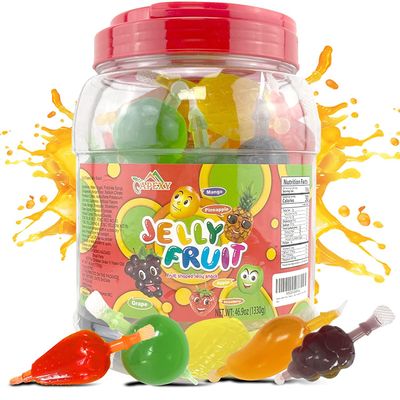 Apexy Jelly Fruit, Tiktok Candy Trend Items, Hit or Miss Challenge, Assorted Fruit Shaped Jelly, Strawberry, Mango, Apple, Pineapple, Grape. 46.9oz (1330g)