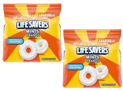 Life Saver Orange Mints  13 oz Large Bags  Pack of 2  Smiling Sweets  Individually Wrapped to Keep Fresh  Stock the Pantry or Bring to the Office