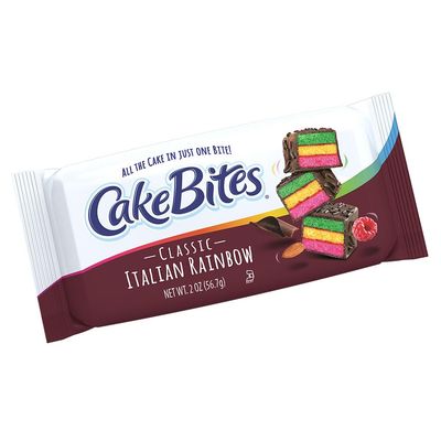 The Original Cakebites by Cookies United, Grab-and-Go Bite-Sized Snack, Italian Rainbow, 4 Pack of 3 Cookies