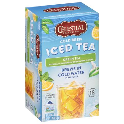 Celestial Seasonings Cold Brew Green Iced Tea 18 Count (Pack of 6)