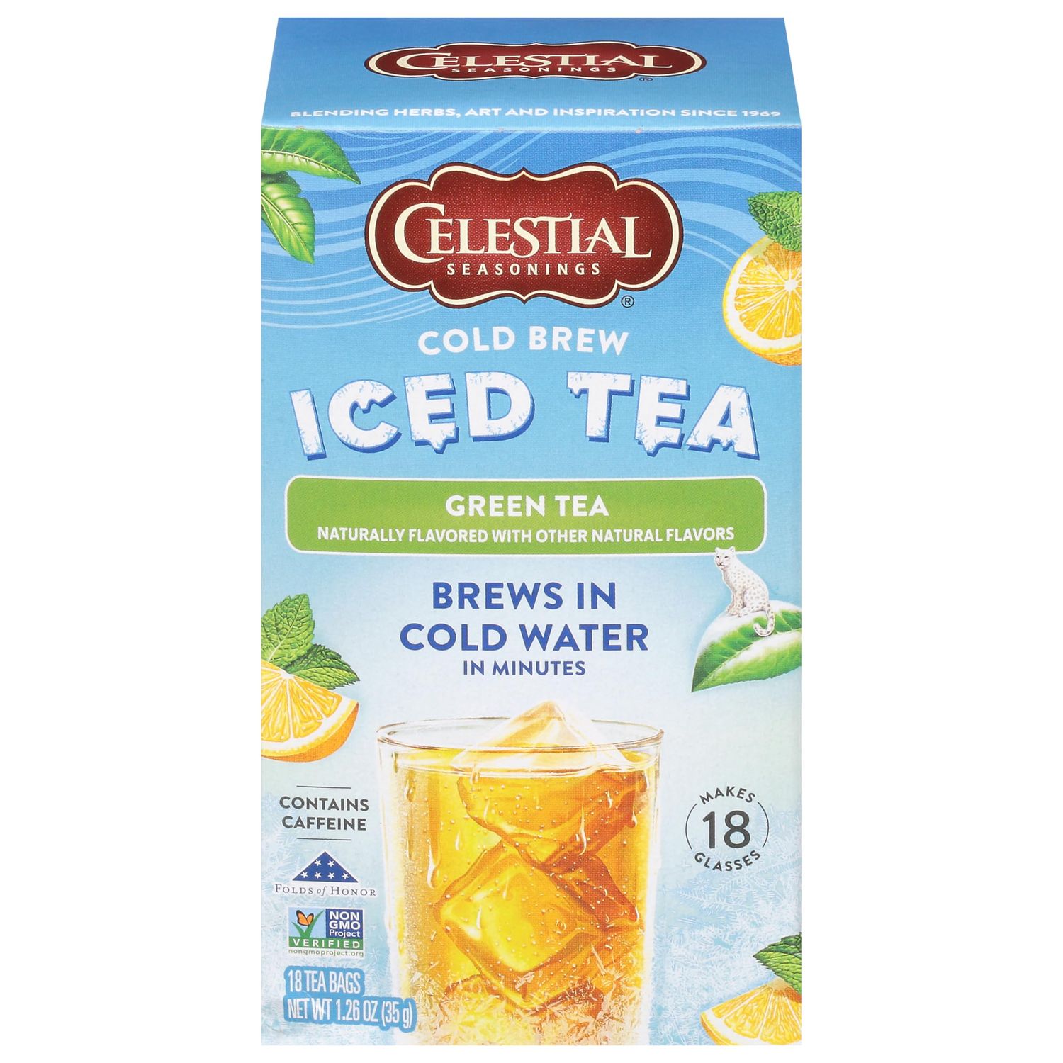 Celestial Seasonings Cold Brew Green Iced Tea 18 Count (Pack of 6)