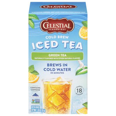 Celestial Seasonings Cold Brew Green Iced Tea 18 Count (Pack of 6)