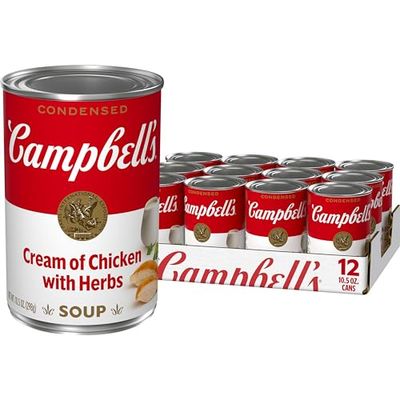 Campbell&#39;s Condensed Cream of Chicken with Herbs Soup, 10.5 Ounce Can (Pack of 12)