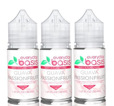Everyday Basis Water Flavoring - Liven Up Your Water - Great Taste - Great Flavors - Keto Friendly, 0 Calories - No Dyes or Food Coloring (Guava Passionfruit) (Pack of 3)