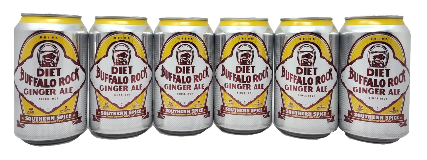 Buffalo Rock Diet Ginger Ale 6 pack 12oz cans