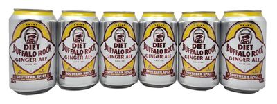 Buffalo Rock Diet Ginger Ale 6 pack 12oz cans