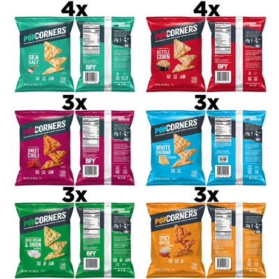PopCorners Popped Corn Snacks, Sampler Pack, 1 Ounce (Pack of 20) (Packaging May Vary)