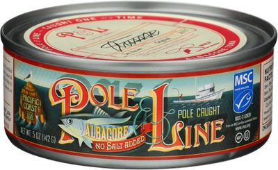 POLE AND LINE Albacore Tuna in Water No Added Salt, 5 OZ