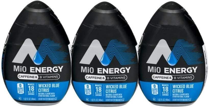 MiO Energy Liquid Flavor Enhancer with Caffeine and B Vitamins - 3 pack brought by Southwind Enterprises (Wicked Blue Citrus)