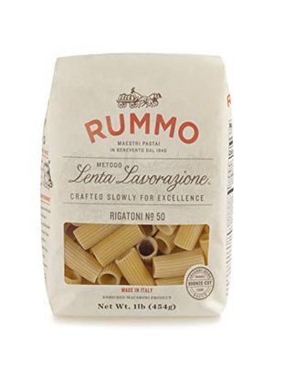 Rummo Rigatoni Pasta N.50 - Rigatoni Pasta Noodles, Italian Tube Pasta, Bronze Cut Pasta, Dry Pasta, Durum Wheat Pasta - 16 Ounce (Pack of 1)