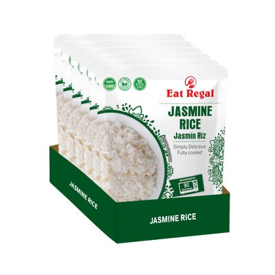 Eat Regal Thai Jasmine Rice - Fully Cooked, Microwaveable in 90 Seconds, Ready-to-Eat Precooked Jasmine Rice, Non-GMO &amp; Delicious (Pack of 6, 8.8 oz)