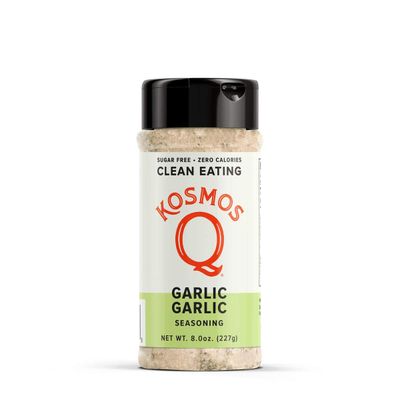 Kosmos Q Garlic Garlic Seasoning | Roasted Garlic Spice Mix | All-Natural Cooking Herbs &amp; Spices | Paleo &amp; Keto Diet Friendly Blend | Sugar-Free, MSG-Free | Zero Calories | 8.0 oz. Shaker Bottle