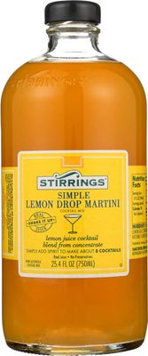 Stirrings | Premium Cocktail &amp; Martini Drink Mixers with Real Juice | Simply Add Spirits | 750ml Jars (Simple Lemon Drop Martini)