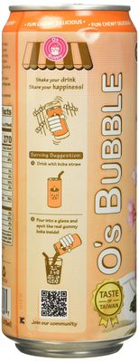 O's Bubble Gummy Boba Latte Canned Bubble Tea Drink With Chewy Boba Pearls (Konjac), 22% whole milk blend, 470ml(15.9 fl oz/can), THAI TEA, (Pack of 12)