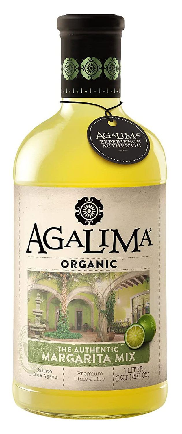Agalima Authentic Organic Margarita Drink Mix, All Natural, 1 Liter (33.8 Fl Oz) Glass Bottle, Individually Boxed