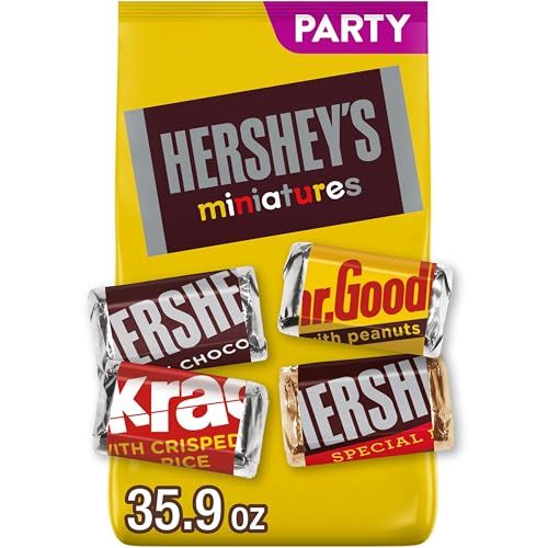 HERSHEY&#39;S Miniatures Assorted Chocolate, Christmas Candy Party Pack, 35.9 oz